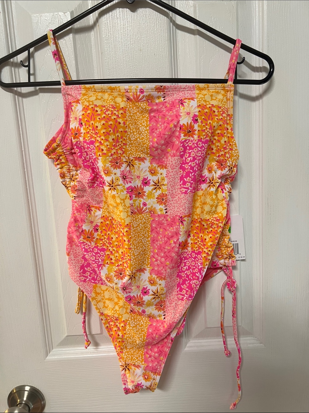 Ingear Pink and Yellow Floral Patchwork One-Piece
